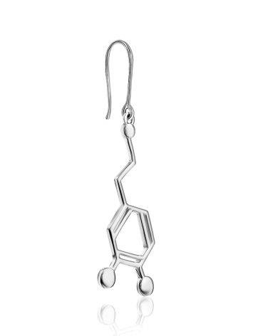 Silver Dopamine Molecule Mono Earring Hippocrates, image , picture 4