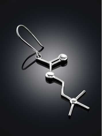 Silver Acetylcholine Molecule Mono Earring Hippocrates, image , picture 2