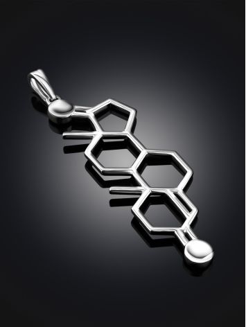 Silver Testosterone Molecule Pendant Hippocrates, image , picture 2