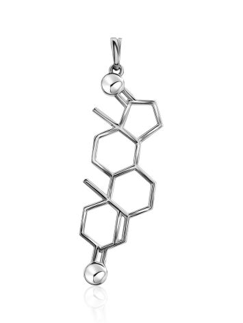 Silver Testosterone Molecule Pendant Hippocrates, image 