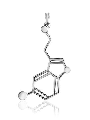 Silver Serotonin Molecule Pendant Hippocrates, image 