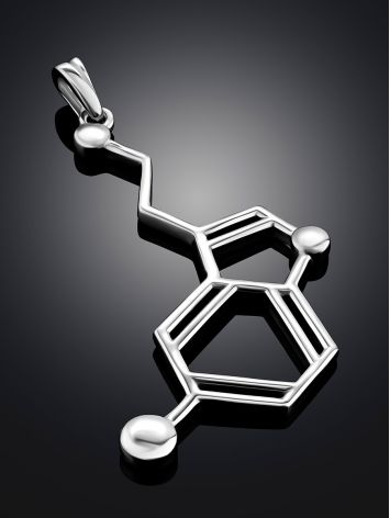 Silver Serotonin Molecule Pendant Hippocrates, image , picture 2