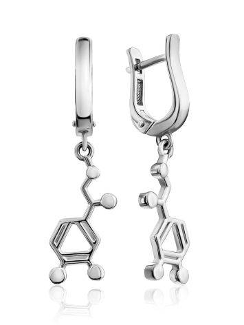 Silver Adrenaline Molecule Earrings Hippocrates, image 