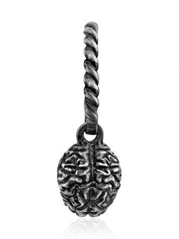 Blackened Silver Brain Pendant Hippocrates, image , picture 3