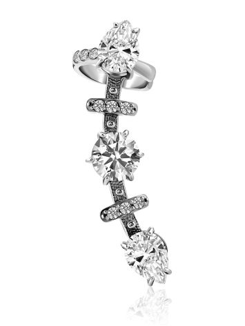 Chic Silver Crystal Ear Climber Cuff, image , picture 4