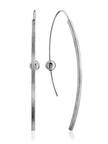 Trendy Silver Hook Threader Earrings The Silk, image 