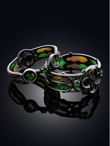 Fabulous Blackened Silver Enamel Stackable Ring The Gothic, Ring Size: 9 / 19, image , picture 2