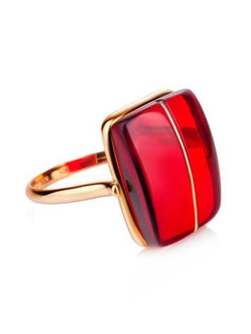 Stunning Gold Amber Ring The Sangria, Ring Size: 8 / 18, image , picture 3