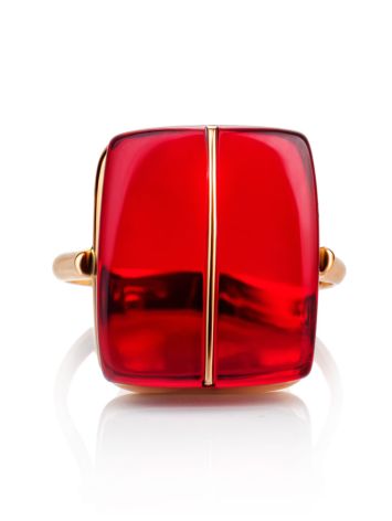 Stunning Gold Amber Ring The Sangria, Ring Size: 8 / 18, image , picture 4