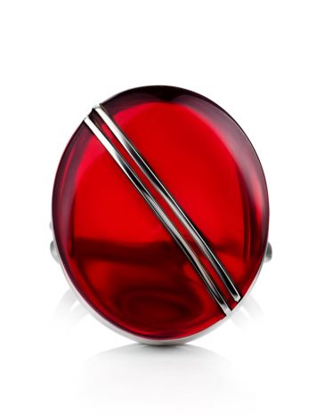 Amazing Silver Amber Cocktail Ring The Sangria, Ring Size: Adjustable, image , picture 5