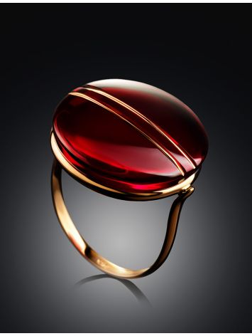 Fabulous Gold Amber Ring The Sangria, Ring Size: 8 / 18, image , picture 2