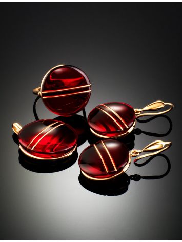 Fabulous Gold Amber Ring The Sangria, Ring Size: 8 / 18, image , picture 7