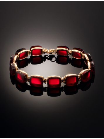 Fashionable Gold Amber Link Bracelet The Sangria, image , picture 2