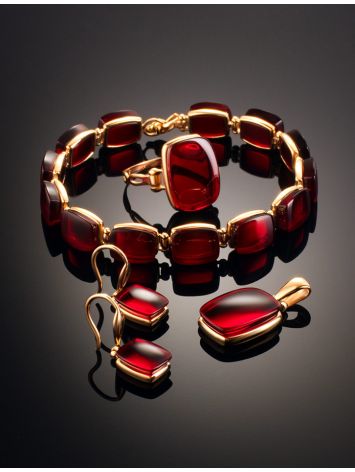 Fashionable Gold Amber Link Bracelet The Sangria, image , picture 6