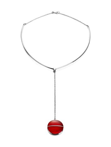 Exclusive Design Silver Amber Necklace The Sangria, image , picture 4