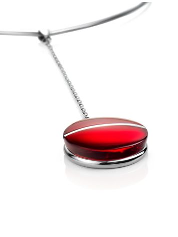 Exclusive Design Silver Amber Necklace The Sangria, image , picture 6
