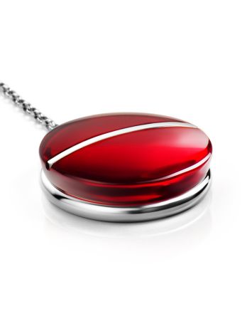 Exclusive Design Silver Amber Necklace The Sangria, image , picture 8