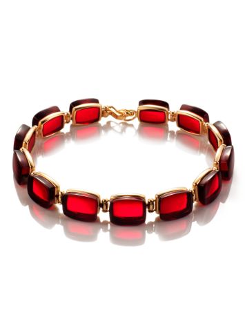 Fashionable Gold Amber Link Bracelet The Sangria, image 