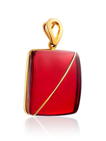 Elegant Geometric Gold Amber Pendant The Sangria, image 