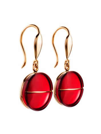 Ultra Feminine Gold Amber Hook Earrings The Sangria, image 