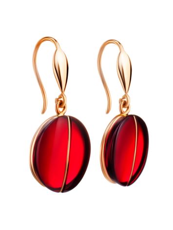 Luminous Gold Amber Fish Hook Earrings The Sangria, image 