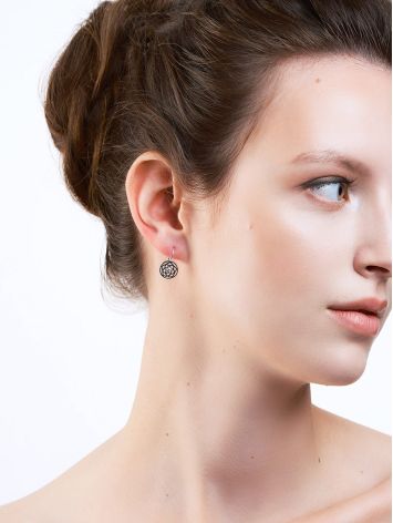 Stylish Silver Crystal Earrings The Sacral Collection, image , picture 3