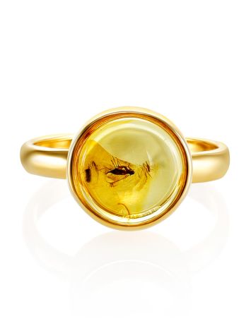 Amber Gold Plated Ring With Inclusions The Clio, Ring Size: Adjustable, image , picture 3