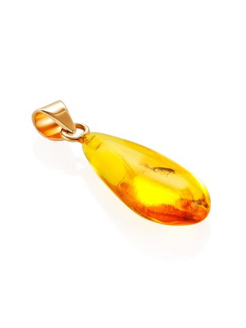 Drop Amber Pendant In Gold With Inclusions The Clio, image , picture 4