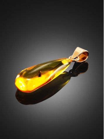 Drop Amber Pendant In Gold With Inclusions The Clio, image , picture 3