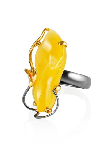 Handcrafted Amber Ring In Gold The Rialto, Ring Size: Adjustable, image , picture 3
