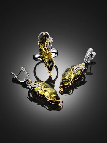 Handcrafted Amber Ring In Gold-Plated Silver The Rialto, Ring Size: Adjustable, image , picture 4
