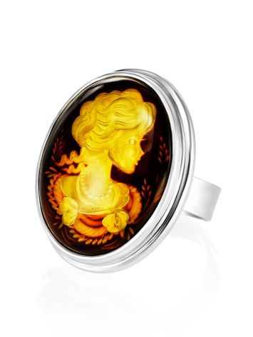 Adjustable Ring With Lemon Amber In Sterling Silver The Nymph, Ring Size: Adjustable, image , picture 3