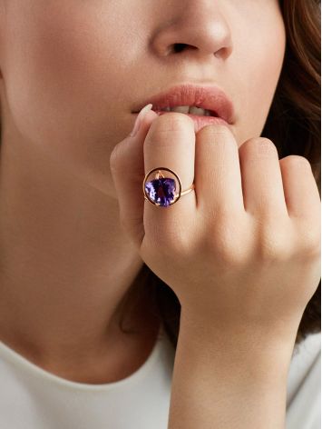 Fabulous Gilded Silver Amethyst Ring, Ring Size: 8.5 / 18.5, image , picture 3