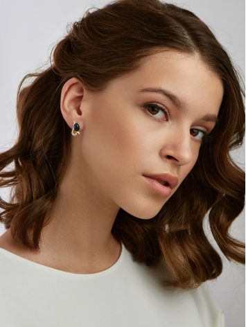 Elegant Gilded Silver Rhodusite Earrings, image , picture 3