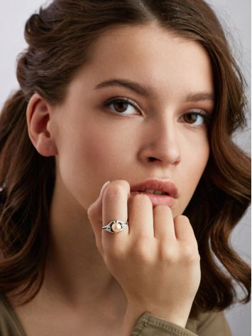 Classy Silver Pearl Ring, Ring Size: 8.5 / 18.5, image , picture 3