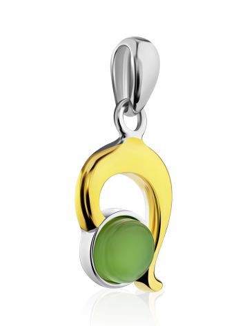 Sleek Gilded Silver Jade Pendant, image , picture 4