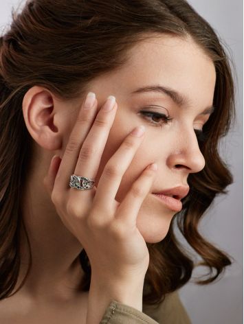 Refined Openwork Silver Marcasite Ring The Lace Collection, Ring Size: 5.5 / 16, image , picture 3