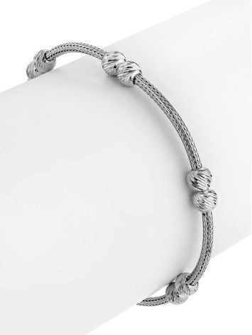 Simplistic Design Silver Beaded Bracelet The Sparkling, image , picture 3