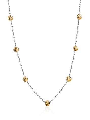 Chic Bicolor Gilded Silver Chain Necklace The Sparkling, image 