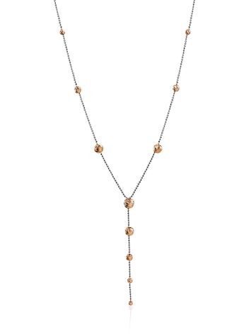 Bicolor Silver Beaded Chain Necklace The Sparkling, image 