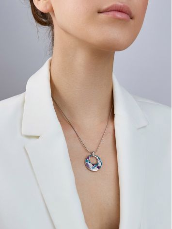 Chic Round Pendant With Mix Color Enamel, image , picture 3