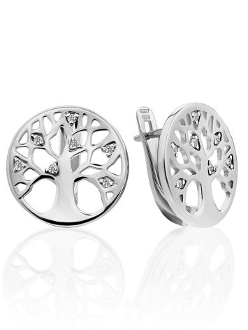 Tree Of Life Motif Silver Earrings The Enigma, image 