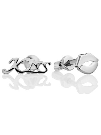 Mismatch Silver Stud Earrings, image 
