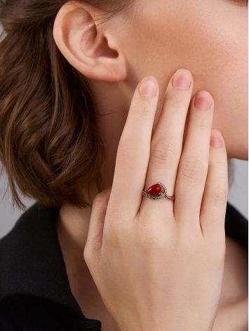 Refined Silver Coral Ring The Lace, Ring Size: 6.5 / 17, image , picture 3