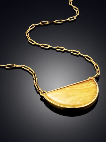 Trendy Gilded Silver Chain Necklace With Amber Pendant The Palazzo, image , picture 2