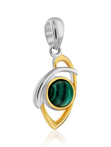 Bicolor Silver Malachite Pendant, image , picture 3