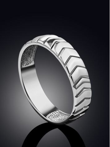 Tire Motif Silver Ring, Ring Size: 7 / 17.5, image , picture 2