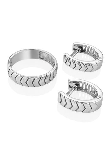 Tire Motif Silver Ring, Ring Size: 7 / 17.5, image , picture 5