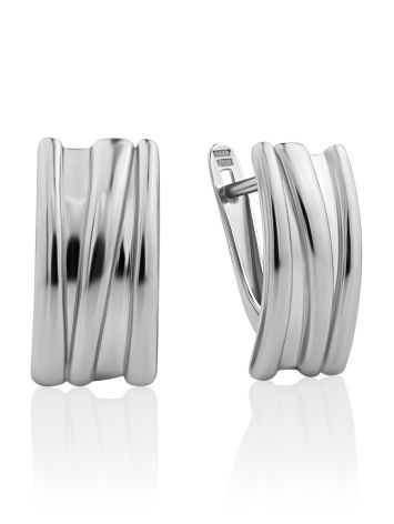 Minimalist Design Silver Earrings, image 