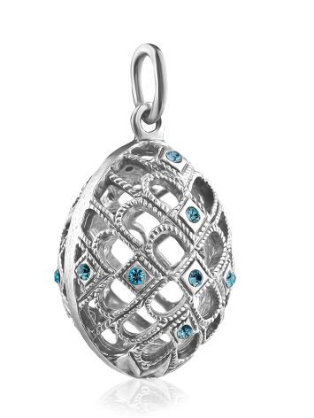 Ornate Silver Crystal Egg Pendant The Romanov, image , picture 4